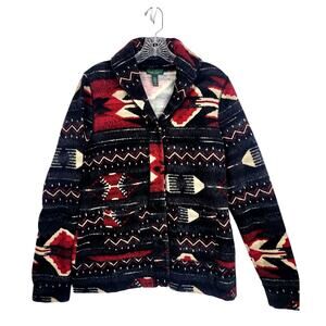 Ralph Lauren Aztec Southwest Cardigan Coat Jacket LRL Lauren Jeans Large  #690